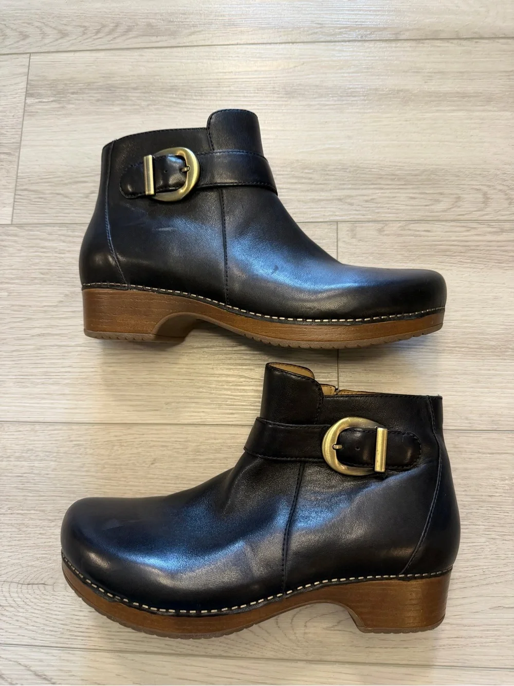 Dansko Ankle Boot 9441-507800 Brennan Leather Black Lagenlook Women’s 12 Sz 42